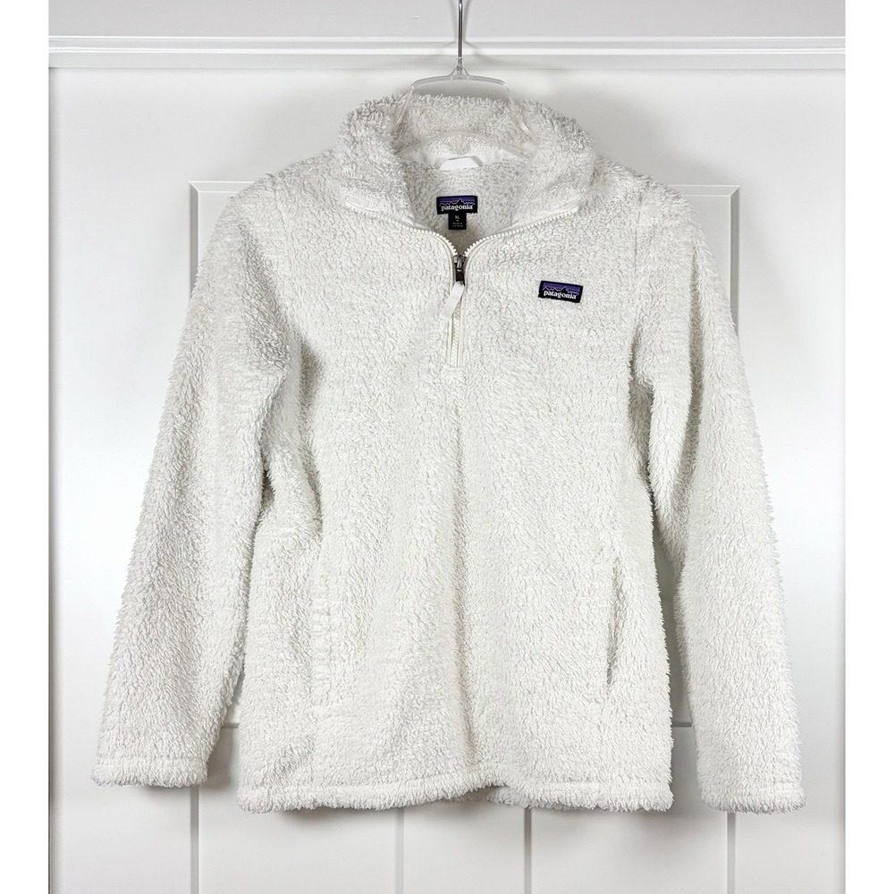 Patagonia Los Gatos 1/4 Zip Fleece Pullover Youth Kid's XL Smolder Birch White